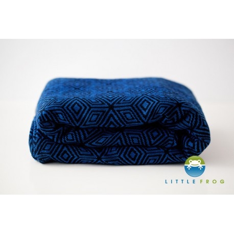Little FROG Žakárový tkaný šátek na nošení dětí - Indigo Cube