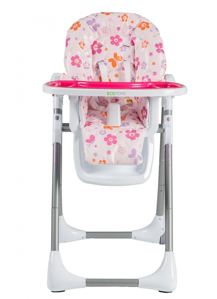 Eco toys Jídelní židlička, stoleček - růžová