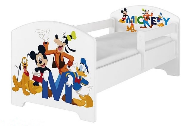 BabyBoo Dětská postel Disney - Mickey s kamarády - bílá, s matrací