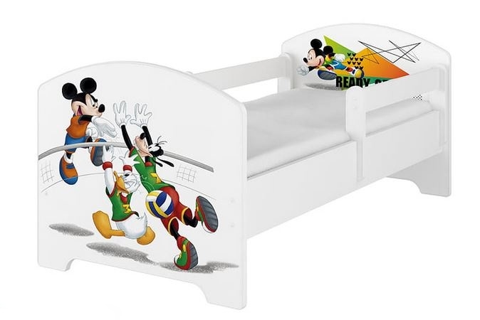 BabyBoo Dětská postel Disney - Mickey Ready - bílá, s matrací