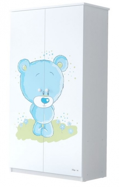 BabyBoo Dětská skříň - Medvídek STYDLÍN modrý, D19