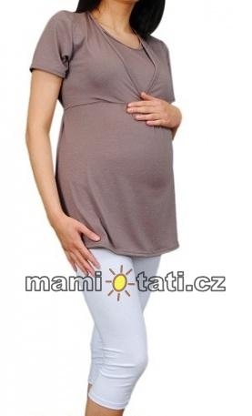 Be MaaMaa Těhotenské barevné legíny 3/4 délky - bílá, vel. XL, K19
