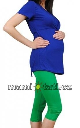 Be MaaMaa Těhotenské barevné legíny 3/4 délky - zelená, vel. XL, K19