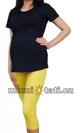 Be MaaMaa Těhotenské barevné legíny 3/4 délky - žlutá, vel. L, K19
