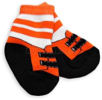 Bavlněné  froté ponožky 0-6m - oranž s pruhem Bota