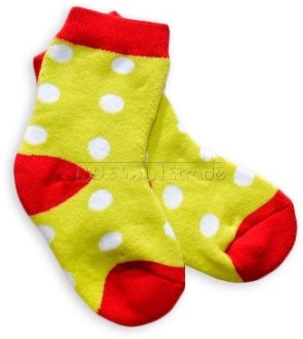 Bavlněné  froté ponožky 6-12m - zelené puntík