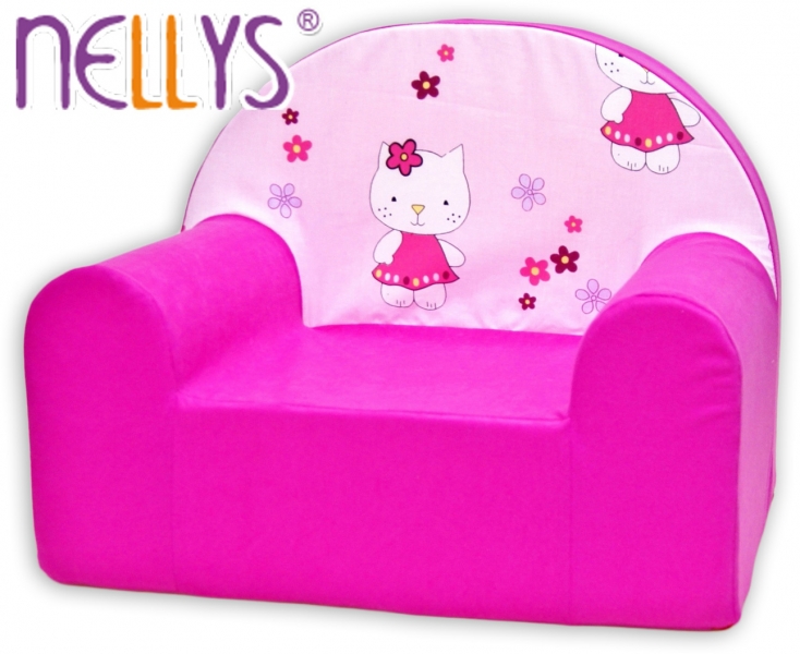 Dětské křesílko/pohovečka Nellys ® - Kitty kočička, růžové