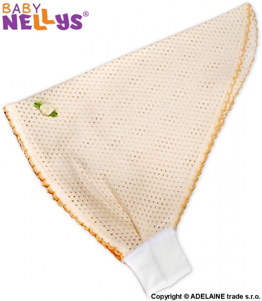 Šátek/čelenka Baby Nellys® síťkovaná - krémová