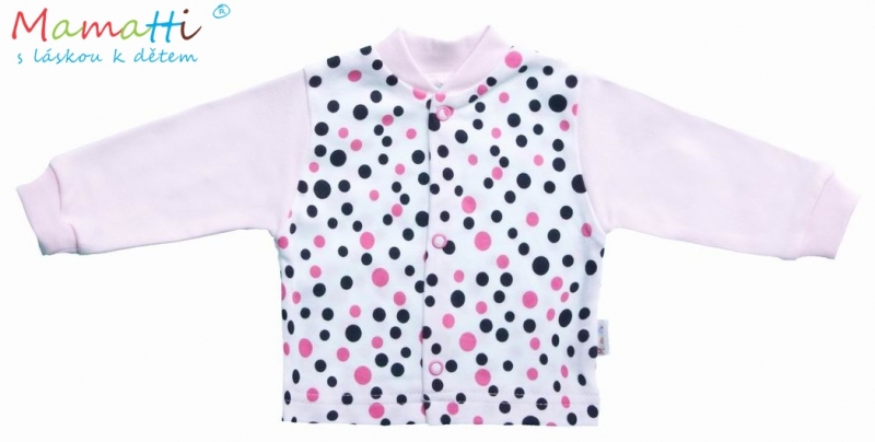 Bavlněná košilka Klokánek - bílá/růžový puntík