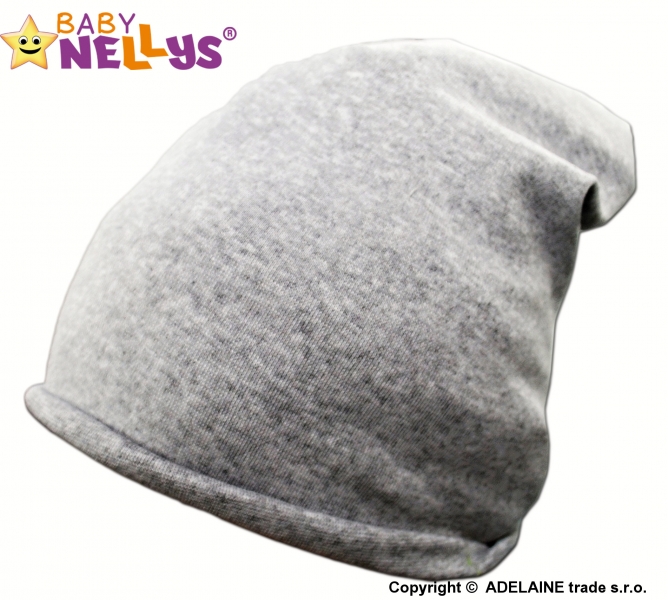 Bavlněná čepička Klasik Baby Nellys ® - šedý melír