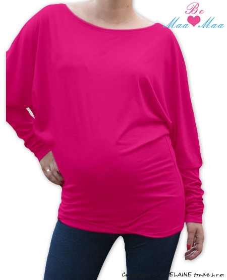 Be MaaMaa Symetrická těhotenská tunika - růžová