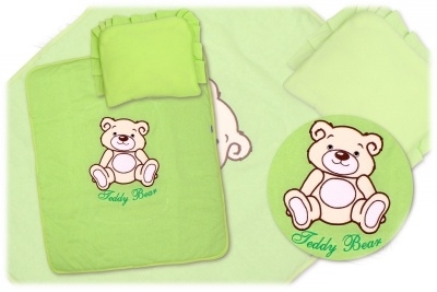 Baby Nellys 2-dílná sada do kočárku Medvídek Teddy Bear - zelená