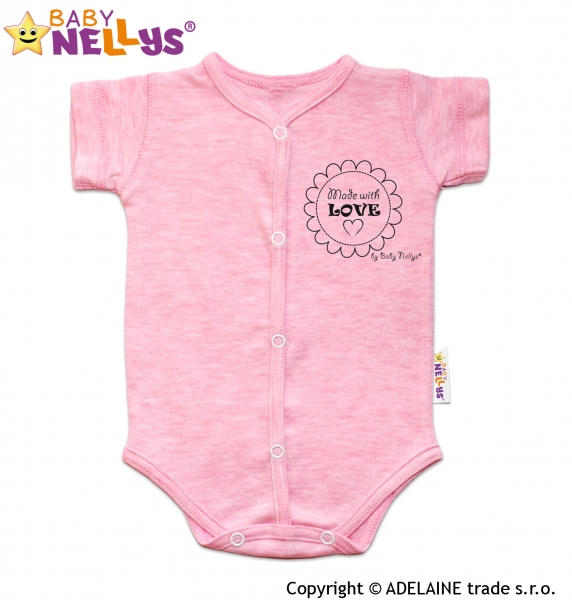 Body krátký rukáv Baby Nellys® sv. růžové (melírek)