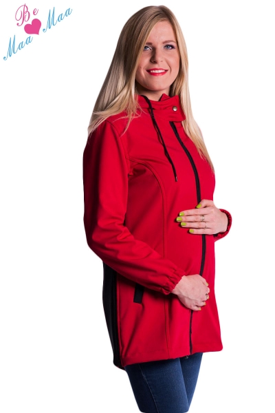 Be MaaMaa Těhotenská softshellová bunda,kabátek - červená