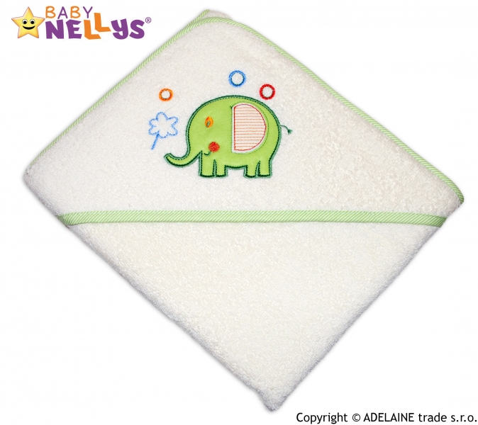 Termoosuška s kapucí Baby Nellys ® SLON - smetanová