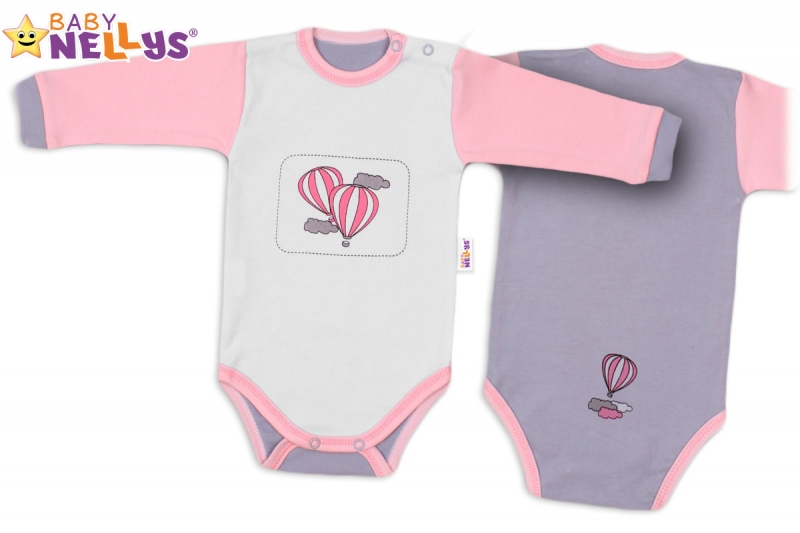 Body dlouhý rukáv Baby Nellys ® - Balónek v růžovém