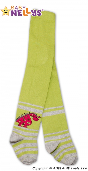 Bavlněné punčocháče Baby Nellys ® - Dino zelené