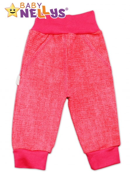 Bavlněné kalhoty Baby Nellys ® - jeans - růžové/malina