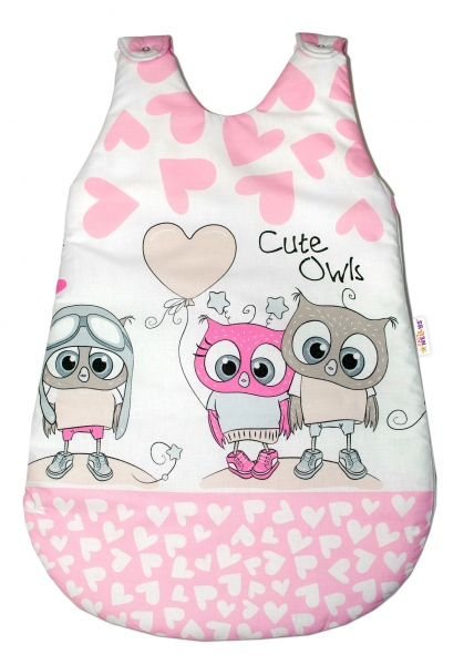 Baby Nellys Spací vak Cute Owls - růžový