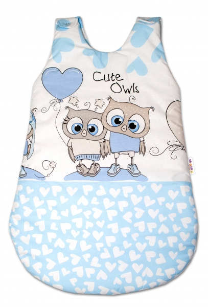Baby Nellys Spací vak Cute Owls - modrý