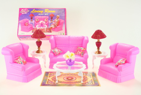 Nábytek Glorie pro panenky Barbie - Obývací pokoj  *