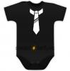 Baby Dejna Body kr. rukávek s potiskem kravaty - černé