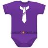 Baby Dejna Body kr. rukávek s potiskem kravaty - fialové