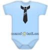 Baby Dejna Body kr. rukávek s potiskem kravaty - sv. modré
