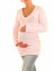 Be MaaMaa Těhotenský svetřík, tunika s kapucí - sv. růžová