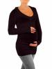 Těhotenský svetřík, tunika s kapucí - černá