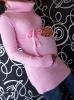 Těhotenská roláková tunika s páskem - sv. růžová