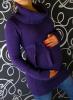 Těhotenská roláková tunika s páskem - fialová