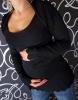 Be MaaMaa Těhotenský svetřík s bolerkem - černá