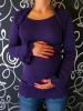 Be MaaMaa Těhotenský svetřík s bolerkem - fialová