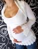 Be MaaMaa Těhotenský svetřík s bolerkem - bílá