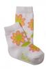 Bavlněné ponožky Baby Ono 6-12m - bílé s květinkou