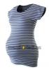 Těhotenské triko krátký rukáv PROUŽEK - námořnická modrá