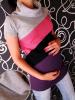Těhotenská svetrová roláková tunika JULIE - šedá-růžová-fialová