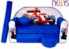 NELLYS Rozkládací dětská pohovka 33R - Formule v modré