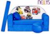 NELLYS Rozkládací dětská pohovka 52R - Auta v modré
