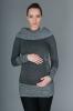 Těhotenský svetřík/tunika Carmen - šedá s melirkem