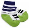Bavlněné  froté ponožky 0-6m - zelené s pruhem Bota