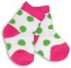 Bavlněné  froté ponožky 0-6m - zelený puntík