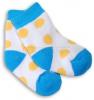 Bavlněné  froté ponožky 0-6m - žlutý puntík