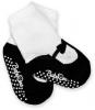 Bavlněné protiskluzové froté ponožky 6-12m - bílo/černé