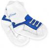 Bavlněné protiskluzové froté ponožky 6-12m - bílo/modré