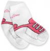 Bavlněné protiskluzové froté ponožky 6-12m - bílo/růžové
