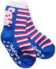 Bavlněné protiskluzové froté ponožky 12m+ - modré pruhy