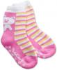 Bavlněné protiskluzové froté ponožky 12m+ - růžové pruhy