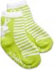 Bavlněné protiskluzové froté ponožky 12m+ - zelené pruhy